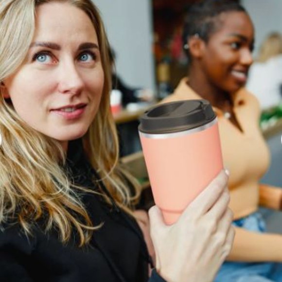 Asobu Ceramic Insulated Lined Travel Coffee Drink Mug Cup Crabapple Pick Me Up - Picture 2 of 7